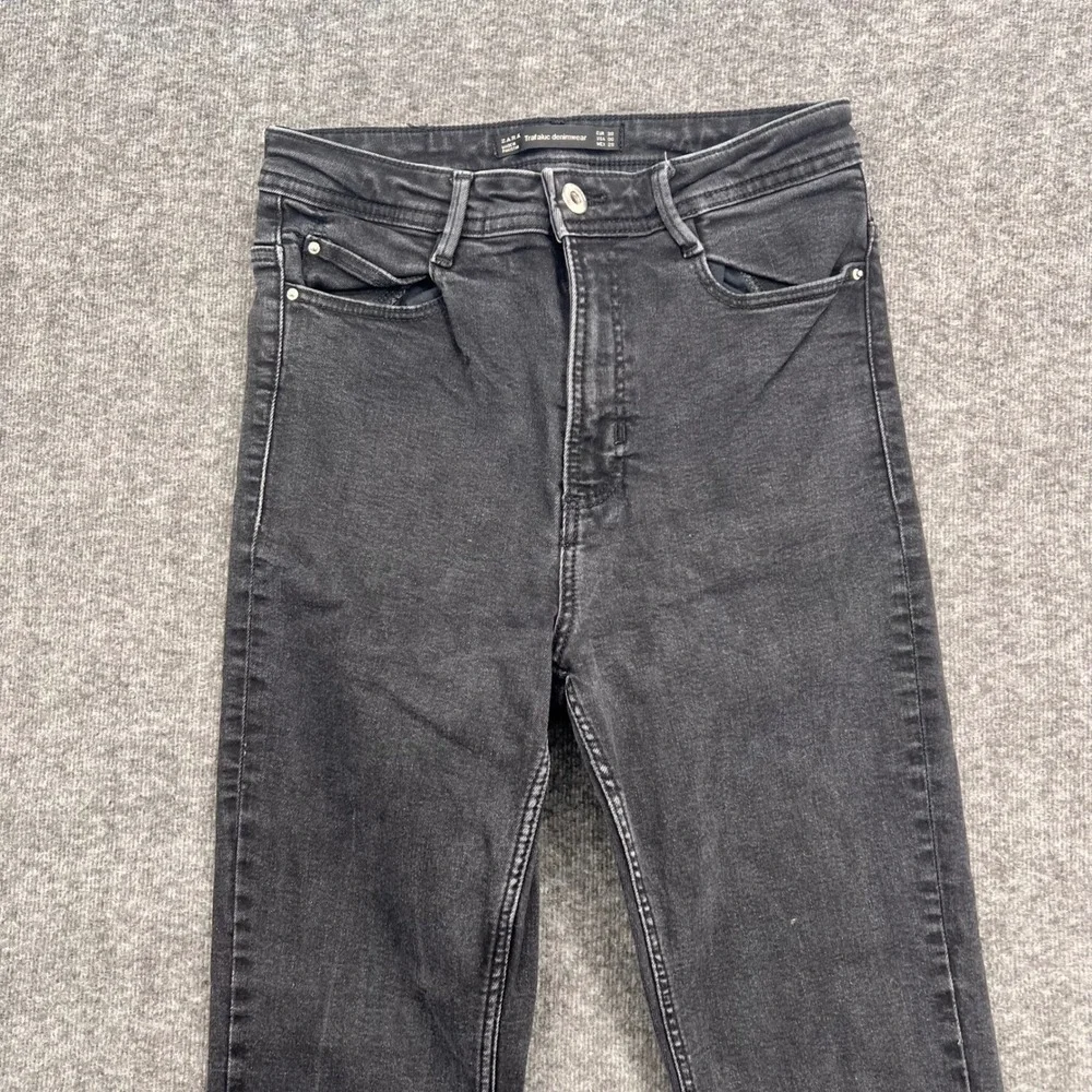 Zara Trafaluc Womens High Rise Skinny Jeans‎ Faded Black Size 6 Stretch Denim
